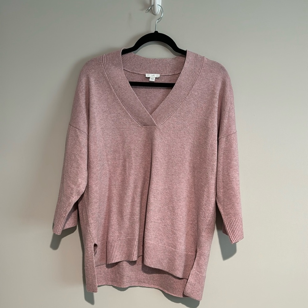 J. Jill Women’s Lightweight‎ Cozy Sweater Mauve Short Sleeve Knitted Size Small